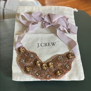 J. Crew Pink and Gold Beaded Necklace